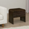 Maria Side End Table, Drawer and Waterfall Style, Brown Wood 22 Inch