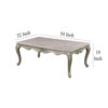 Kerra Cocktail Coffee Table, Beige Marble, Carved Champagne 54 Inch