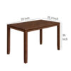 Accai Counter Height Dining Table, Angled Legs, Walnut Wood 59 Inch