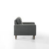 Vile Accent Chair, Plush Gray Fabric, Classic Tapered Solid Wood Legs