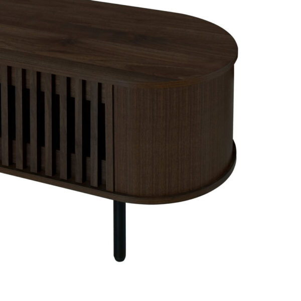 Brandon TV Stand Media Console, Shelf 2 Cabinets, Dark Brown, 71 Inch