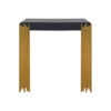 Theo Side End Table, Retro Gold Metal Legs, Black Wood, Square 25 Inch