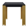 Theo Side End Table, Retro Gold Metal Legs, Black Wood, Square 25 Inch
