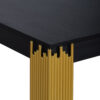 Theo Side End Table, Retro Gold Metal Legs, Black Wood, Square 25 Inch