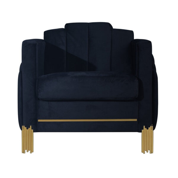 15022026699227b3847ac.jpeg Theo Accent Chair, Black Velvet, Blue LED Lights, Gold Metal Legs
