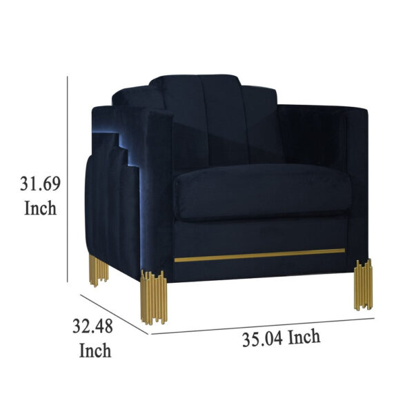 15022026699227bb2f644.jpeg Theo Accent Chair, Black Velvet, Blue LED Lights, Gold Metal Legs