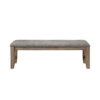 Harris Dining Bench, Gray Fabric, Brown Solid Rubberwood, 60 Inch