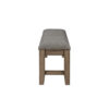Harris Dining Bench, Gray Fabric, Brown Solid Rubberwood, 60 Inch