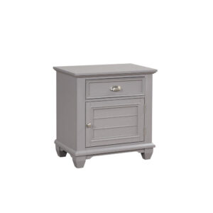 15022026699228186c850.jpeg Limi Nightstand, 1 Drawer, 1 Door Cabinet, Gray Solid Wood, 28 Inch