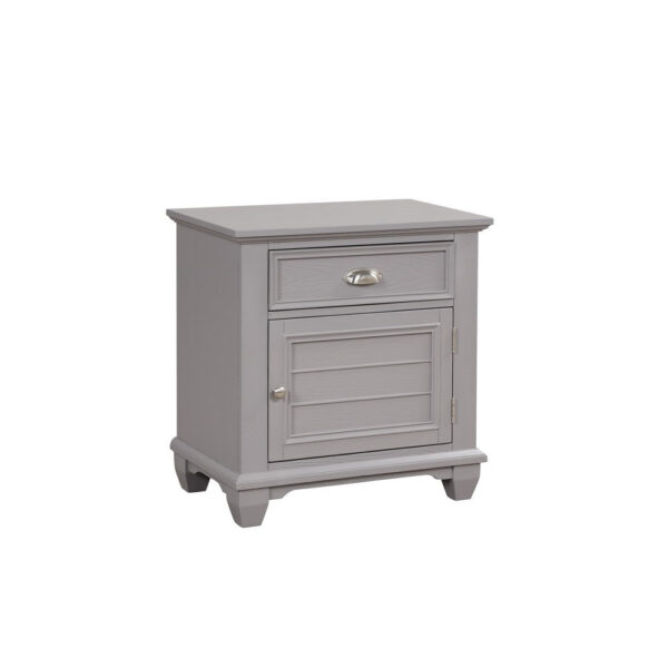 15022026699228186c850.jpeg Limi Nightstand, 1 Drawer, 1 Door Cabinet, Gray Solid Wood, 28 Inch