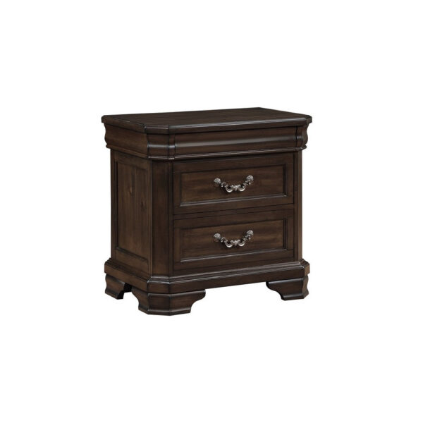 150220266992282ce48ae.jpeg Lynda Nightstand, 2 Drawers Metal Handles, Brown Acacia Wood, 28 Inch