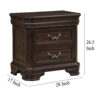 150220266992283ac9f3b.jpeg Lynda Nightstand, 2 Drawers Metal Handles, Brown Acacia Wood, 28 Inch