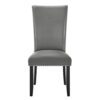 Lira Dining Chairs Set of 2, Nailhead Trim Gray Fabric, Solid Wood