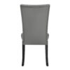 Lira Dining Chairs Set of 2, Nailhead Trim Gray Fabric, Solid Wood