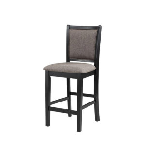 Mac Counter Height Chair Set of 2, Lattice Pattern, Black Brown Wood
