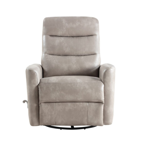 1502202669922882caeca.jpeg Aki Swivel Manual Recliner Chair, Adjustable Rest, Gray Faux Leather