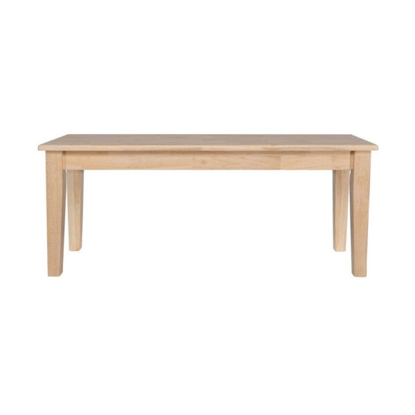 Nova Dining Bench, Shaker Style, Blonde Oak Brown Rubberwood, 44 Inch