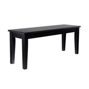 Nova Dining Bench, Shaker Style, High Gloss Black Rubberwood, 44 Inch