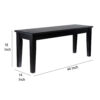 15022026699228b1ae251.jpeg Nova Dining Bench, Shaker Style, High Gloss Black Rubberwood, 44 Inch