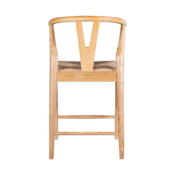 Cera Counter Stool Chair, Handwoven Rope, Natural Brown Wood