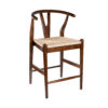 Cera Counter Stool Chair, Handwoven Rope, Cappuccino Brown