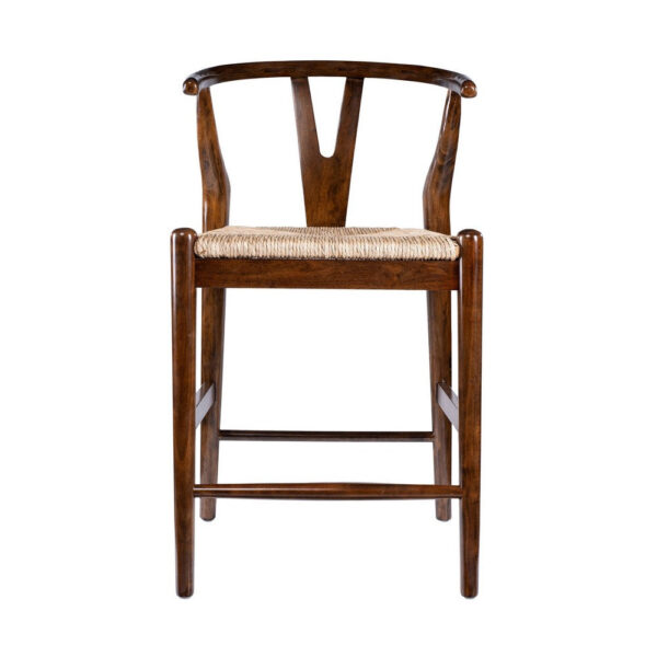 Cera Counter Stool Chair, Handwoven Rope, Cappuccino Brown