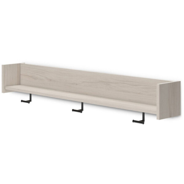 1502202669922989b69d8.jpeg Soca Wall Mounted Coat Rack, 3 Hooks and Shelf, Light Natural Brown