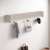 150220266992299479dec.jpeg Soca Wall Mounted Coat Rack, 3 Hooks and Shelf, Light Natural Brown