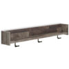 Elis Wall Mounted Coat Rack with 3 Hooks and Shelf, Butcher Block Gray