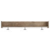 Olia Wall Mounted Coat Rack, 3 Hooks and Shelf, Light Dry Brown Wood