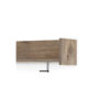 Olia Wall Mounted Coat Rack, 3 Hooks and Shelf, Light Dry Brown Wood