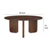 Novo Coffee Table, 36 Inch, Rustic Three Panel Legs, Brown Mango Wood