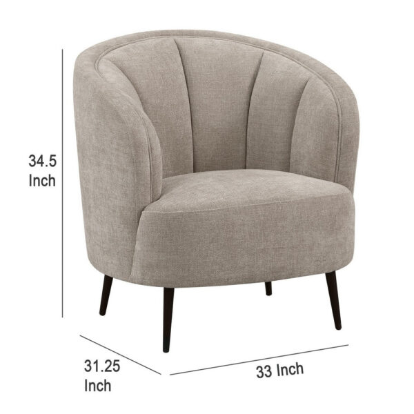 15022026699229e917342.jpeg Zui Curved Accent Armchair, 33 Inch, Beige, Modern Sleek Tapered Metal Legs