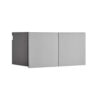Asti Garage Wall Storage Cabinet, 32 Inch, 2 Wide Doors, Gray Metallic