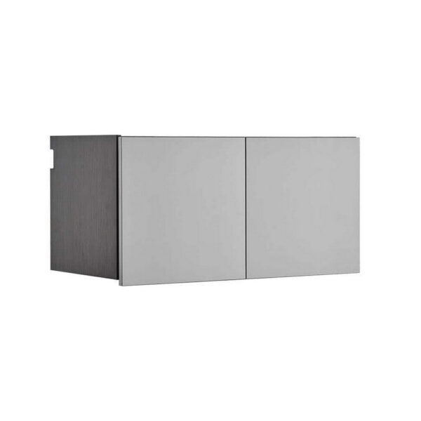 Asti Garage Wall Storage Cabinet, 32 Inch, 2 Wide Doors, Gray Metallic