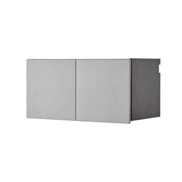 Asti Garage Wall Storage Cabinet, 32 Inch, 2 Wide Doors, Gray Metallic