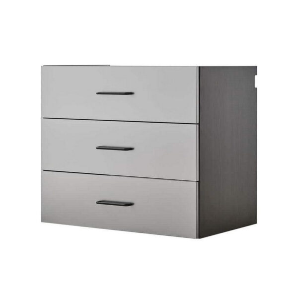 Asti Garage Wall Storage Cabinet, 32 Inch 3 Drawers, Gray Metallic