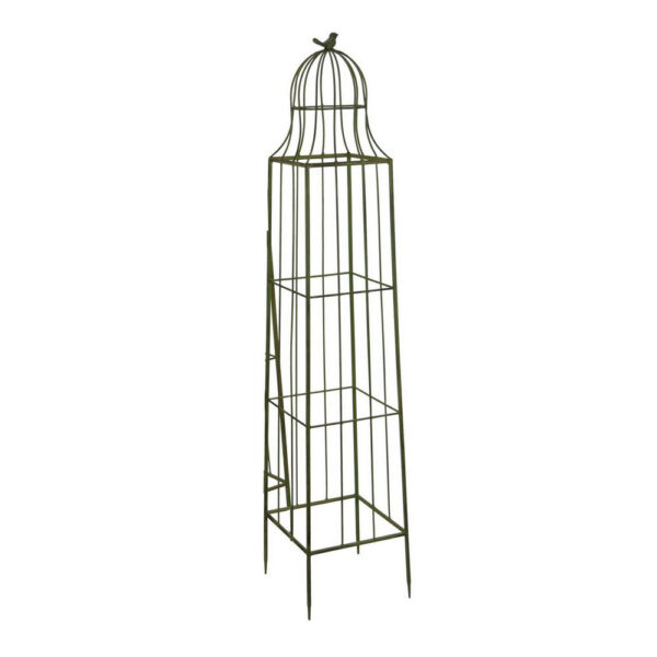 Meryl Plant Trellis Set of 2, Garden Tall Cage Design, Green Metal