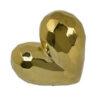 Dina Gold Heart Tabletop Decor, Golden Ceramic 12 Inch