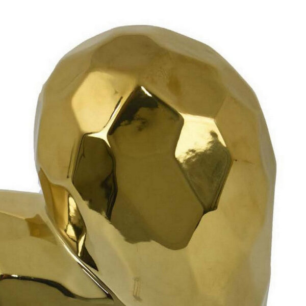 Dina Gold Heart Tabletop Decor, Golden Ceramic 12 Inch