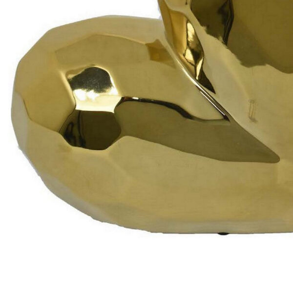 Dina Gold Heart Tabletop Decor, Golden Ceramic 12 Inch