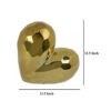 Dina Gold Heart Tabletop Decor, Golden Ceramic 12 Inch