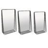 3pc Decorative Wall Mirror with Shelf Set, Black Metal Rectangular