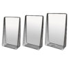 3pc Decorative Wall Mirror with Shelf Set, Black Metal Rectangular