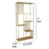 Tandum Plant Display Stand, Gold Metal 6 Shelves, Modern 71 Inch