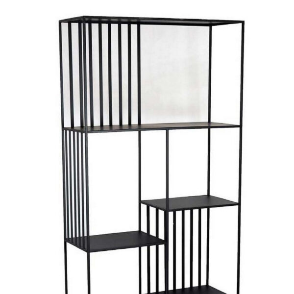 Tandum Plant Display Stand, Black Metal 6 Shelves, Modern 71 Inch