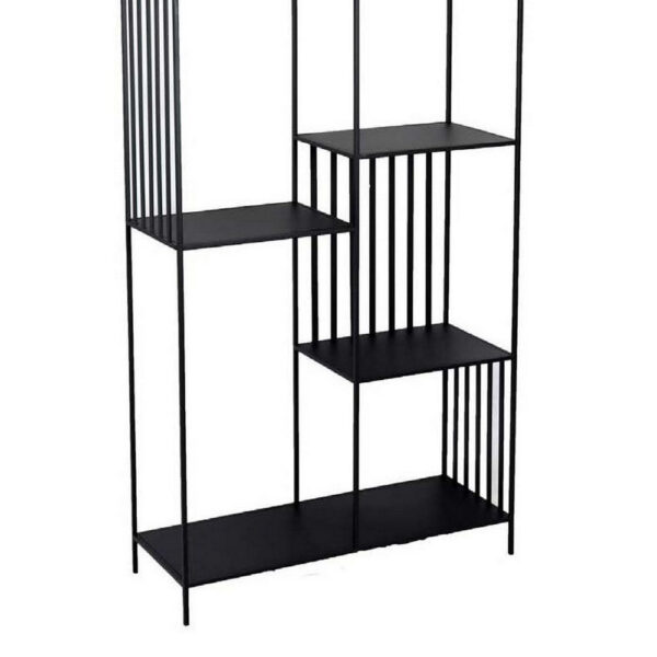 Tandum Plant Display Stand, Black Metal 6 Shelves, Modern 71 Inch