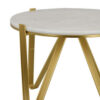 Glam Plant Stand Table, White Marble, Gold Metal Texture Legs, 25 Inch