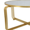 Plant Stand Coffee Table, 37 Inch Round Mirror Top, Modern Gold Metal