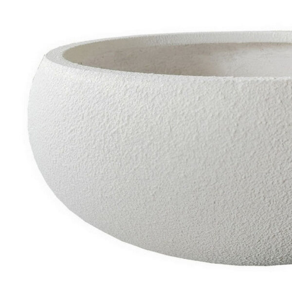 Keyan Accent Planter Set of 3, White Resin, Modern Smooth Bowl Shape
